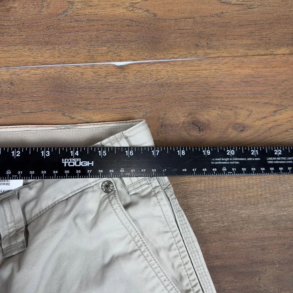 Eddie Bauer Mens 36x30 Khaki Tan Cotton Drawstring Chino Outdoor Pants Straight‎